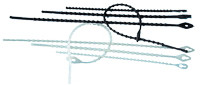 Odvezljiva vezica s kroglicami 120x1,3 mm, bela, PE