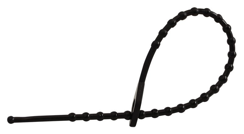 Odvezljiva vezica s kroglicami 180x2 mm, črna, PE