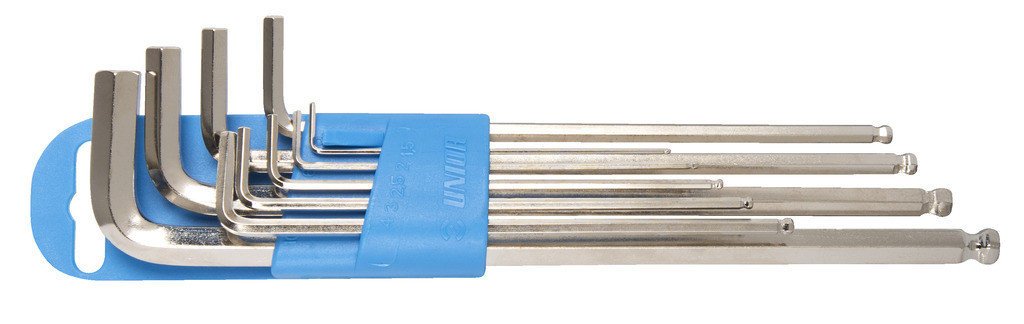 Ključi inbus dolgi na pvc obešalu UNIOR 220/3SLPH, kotno vijačenje, 1,5-10mm/9kos