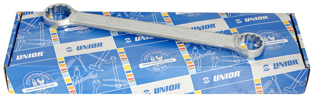 Ključi obročni ravni v kartonu UNIOR 182/2ACB, 6-32mm/11kos