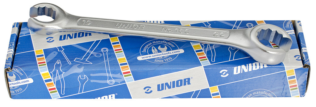 Ključi obročni odprti krivi v kartonu UNIOR 183/2CB, 8-32mm/9kos