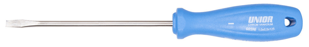 Izvijač ploščati moder ročaj UNIOR 605NI, 0,4x2,0x60mm