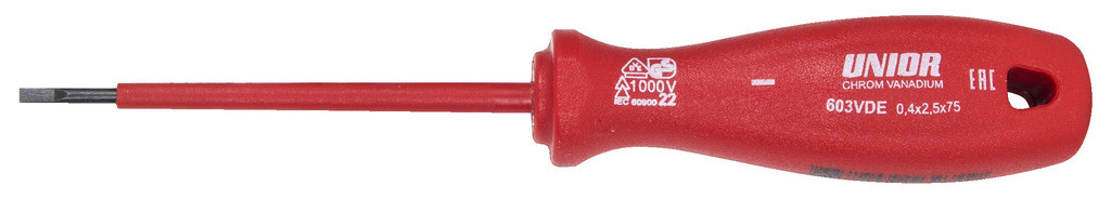 Izvijač ploščati vde UNIOR 603VDE, 0.6x3.5x100mm