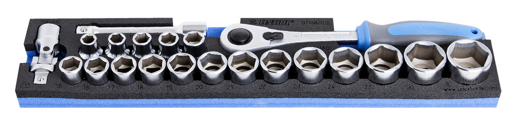 Ključi nasadni 1/2" v sos vložku UNIOR 911N6P21, 10-32mm/21kos