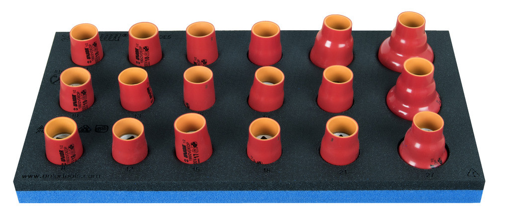 Ključi nasadni 1/2" vde v sos vložku UNIOR 964VDE5, 8-32mm/18kos