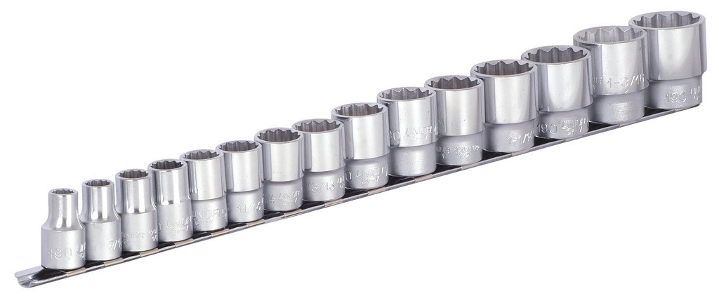 Ključi nasadni 1/2" na obešalu UNIOR 190H12P15IN, 3/8"-1 1/4"/15kos