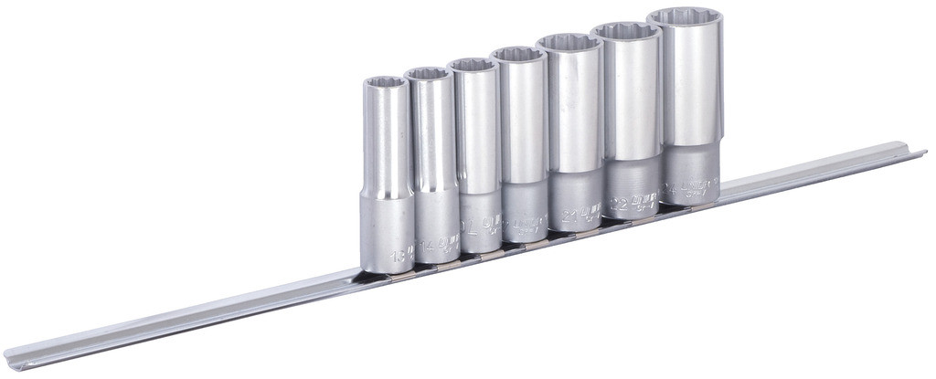 Ključi nasadni 1/2" dolgi na obešalu UNIOR 190H12LP7, 13-24mm/7kos