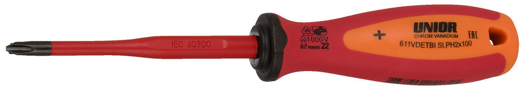 Izvijač ploščato križni ph vde tbi slim UNIOR 611VDETBI, SL/PH 2x100mm