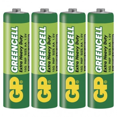 Baterija GP GREENCELL cink-kloridna R6 AA 4 folija