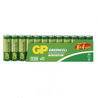 Baterija GP GREENCELL cink-kloridna R6 AA 12 folija