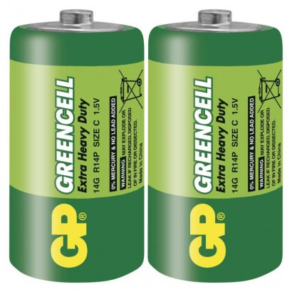 Baterija GP GREENCELL cink-kloridna R14 C 2 folija