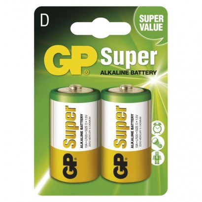 Baterija GP SUPER alkalna LR20 D 2 blister