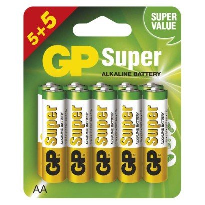 Baterija GP SUPER alkalna LR6 (AA)5+5 kos, display box
