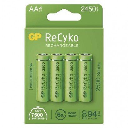 Polnilna baterija GP ReCyko 2500 mAh HR6 (AA) 4kos