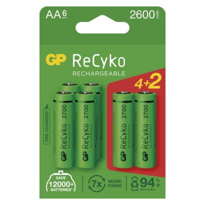 Polnilna baterija GP ReCyko 2700 mAh HR6 (AA) 6kos