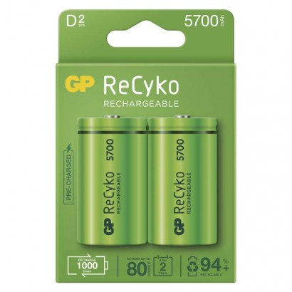Polnilna baterija GP ReCyko 5700 mAh HR20 (D) 2kos