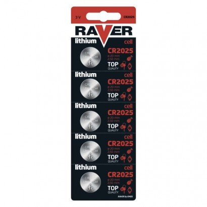 Baterija RAVER gumbna CR2025 5 blister