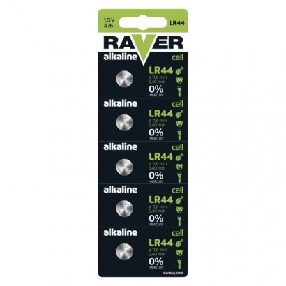 Baterija RAVER gumbna LR44 5 blister