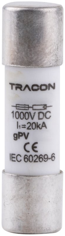 Keramična-cilindrična varovalka-talilni vložek PV gPV, 8A,1000VDC,35kA,10x38