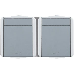 Set vtičnica SCHUKO DVOJNI Horizontalni IP44 2x2P+E 16A 250V~ GY