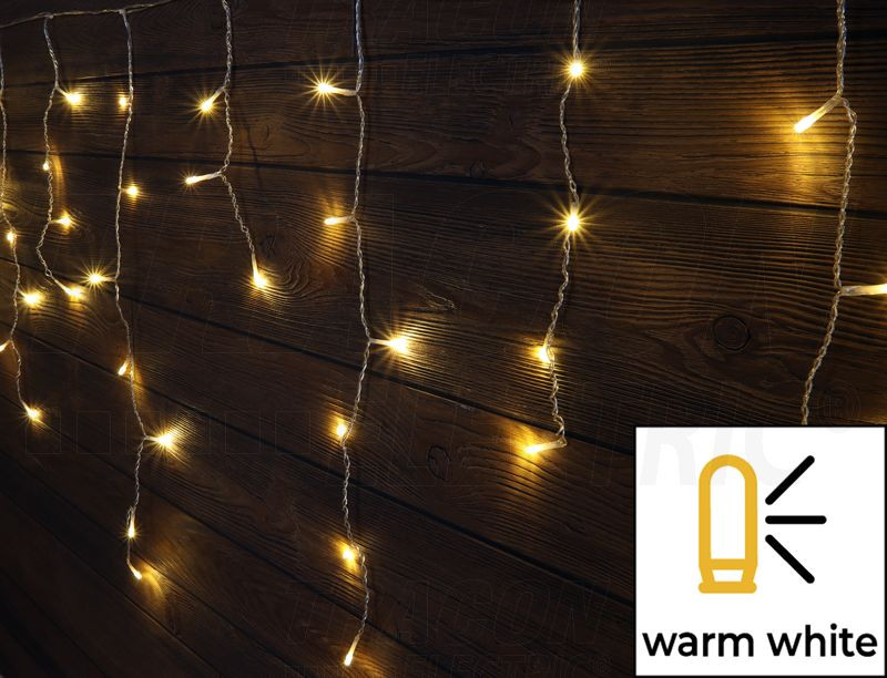 Božična bleščeča zavesa, LED kapljice, zunanja/notranja 230VAC, 5+5M, 125LED, 3,6W, 2600-2700K, IP44