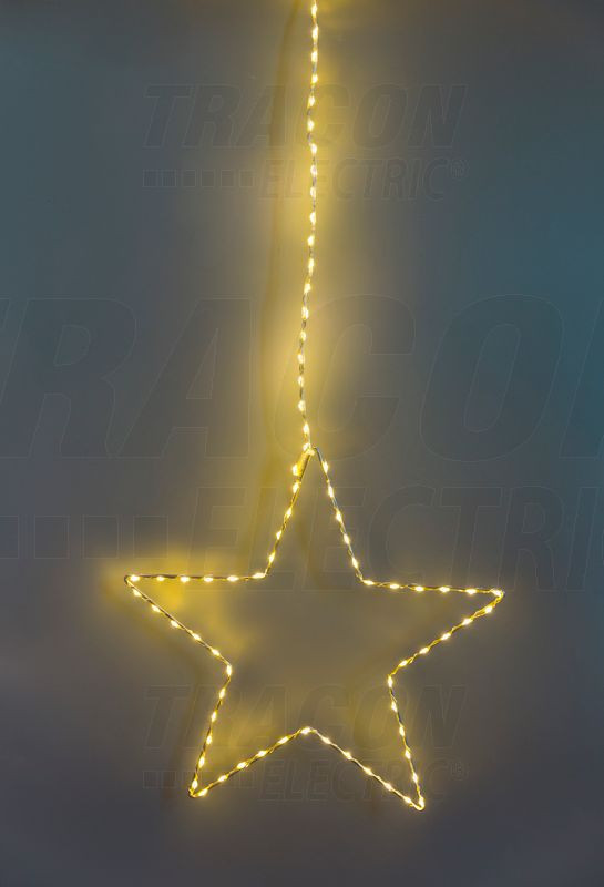 Božična okenska LED dekoracija, zvezda, na baterije Timer 6+18h, 84LED, 3000K, 3xAA