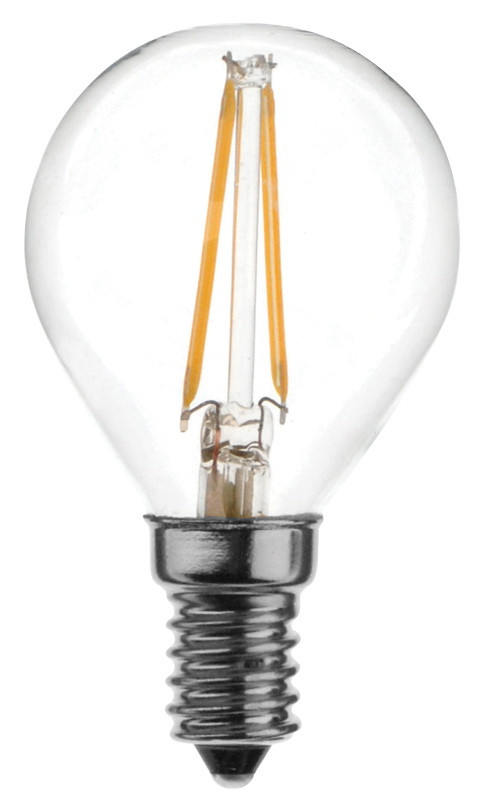 COG LED žarnica-okrogla-prozorno steklo 230 VAC, E14, 2 W, 200 lm, P45, 3000K