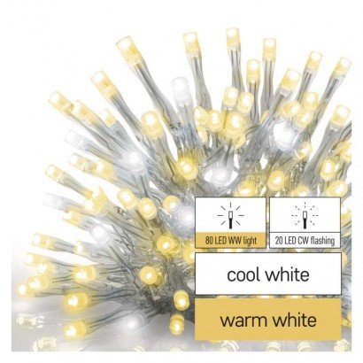 Standard LED povezovalna veriga utripajoča – ledene sveče, 2,5 m, zun., topla/hladna bela
