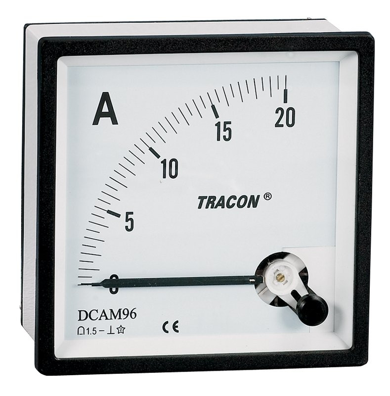 Analogni ampermeter za neposredno merjenje enosmernega toka, 48×48mm, 20A DC