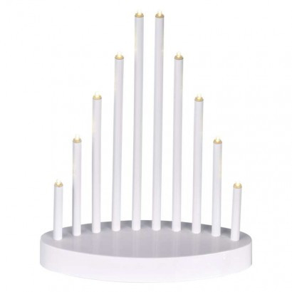 LED svečnik bel , 24,5 cm, 3x AA, notranji, topla bela, časovnik