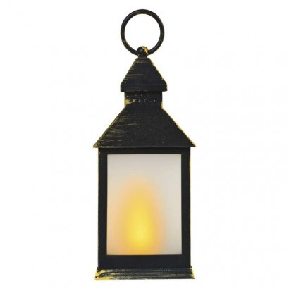 LED dekoracija – 6x laterna črna, 6x 3x AAA, notranja, vintage, 6 kos, display box