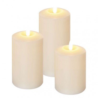 LED dekoracija – 3× voščena sveča, 12,5 cm, 3× AAA, časovnik