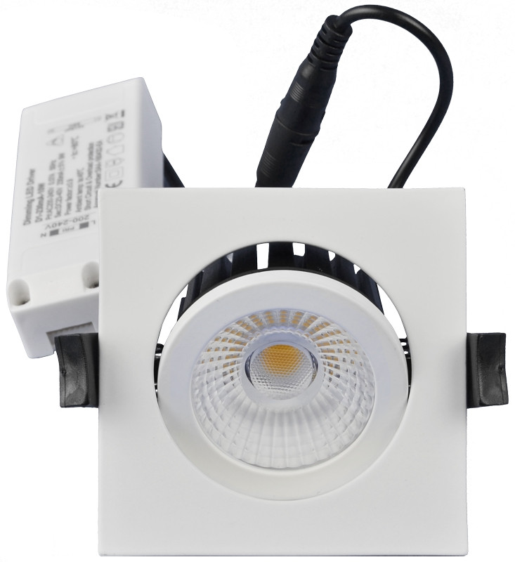 Vgradna LED svetilka, oglata, vrtljiva, downlight 230 V, 50Hz, 13W, 4000K, 1210lm, 60°, IP65, EEI=F