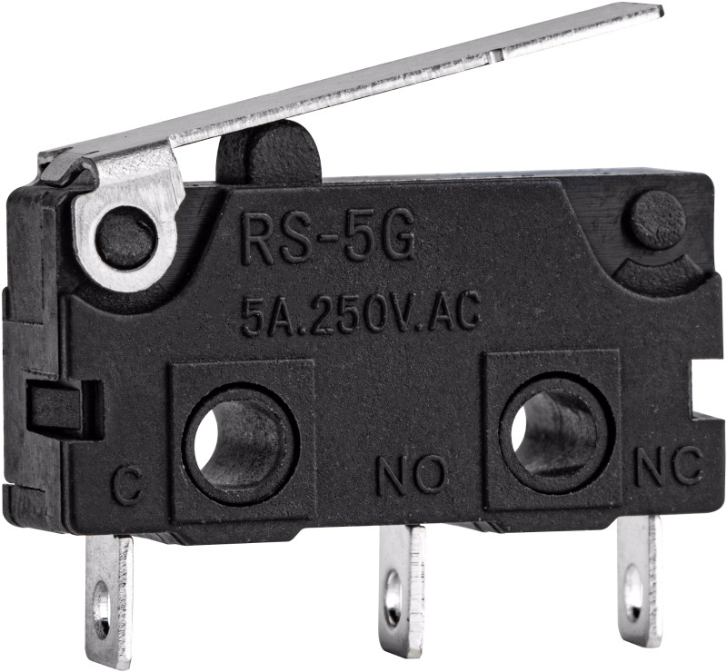 Pozicijsko mikro stikalo AC 125V, 5A; AC 250V, 3A; DC 125V, 0,4A; DC 250V, 0,2A