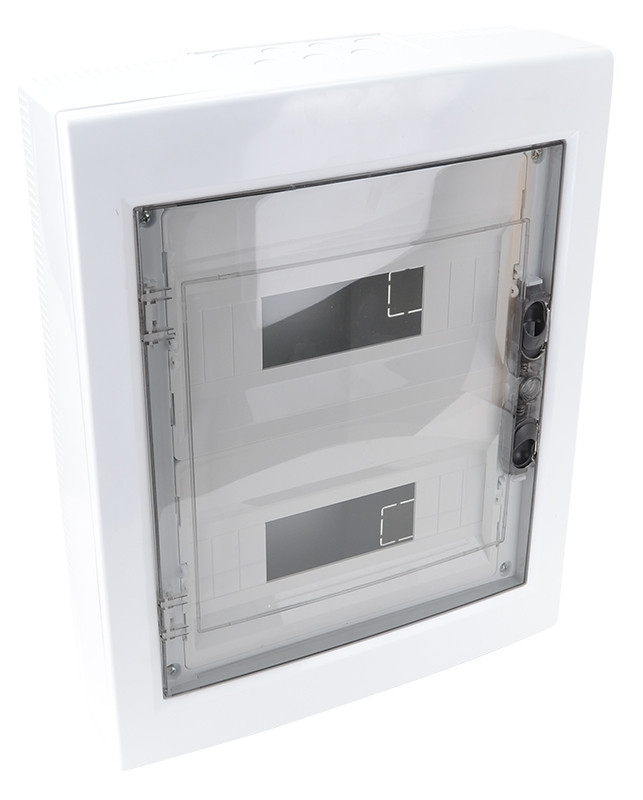 Razdelilna omara, nadomet, ravna zatemnjena vrata,+šina N/PE 2×12 (24) modul, IP40, (L×W×H=415×330×100mm)