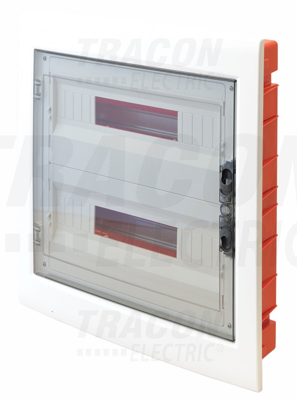 Podometna razdelilna omara - plastična, dimljena ravna vrata 2×18 (36) modul