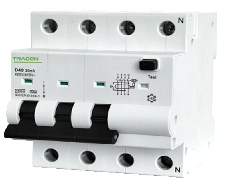 Kombinirano zaščitno stikalo, 4P-5modul, elektromehansko B10A, 30 mA, 6kA, B