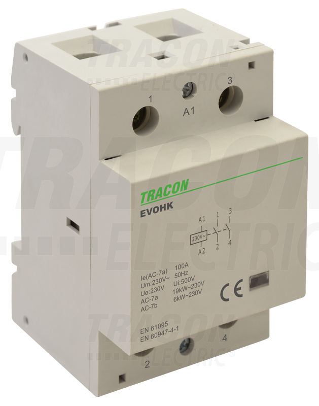 Inštalacijski kontaktor 230V, 50Hz, 3 Mod, 2×NO, AC1/AC7a, 100A