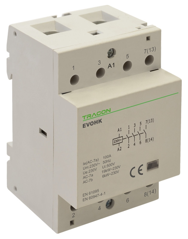 Inštalacijski kontaktor 230V, 50Hz, 3 Mod, 4×NO, AC1/AC7a, 40A