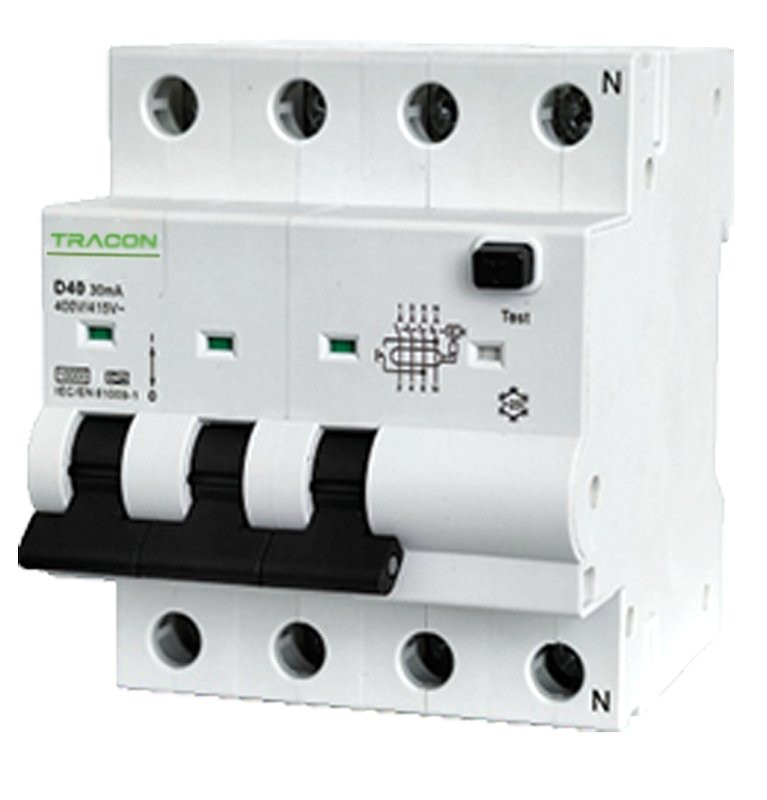 Kombinirano zaščitno stikalo, 4P-4modul, elektromehansko C40A, 30 mA, 10kA, A