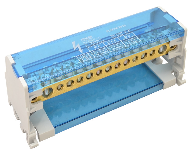 Modularna odcepna vrstna sponka, odpiralna 2×25(25)mm2 / 4×10(6)mm2, 5×16(10)mm2, 500VAC/DC, 100A