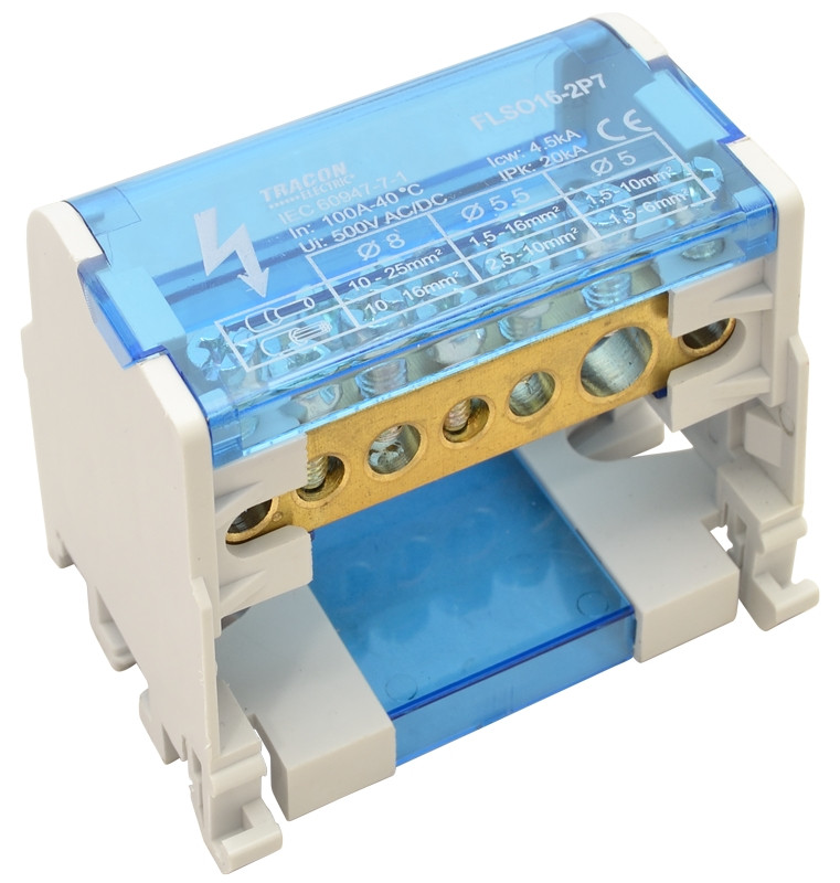 Modularna odcepna vrstna sponka, odpiralna 1×25(25)mm2 / 3×10(6)mm2, 3×16(10)mm2, 500VAC/DC, 100A