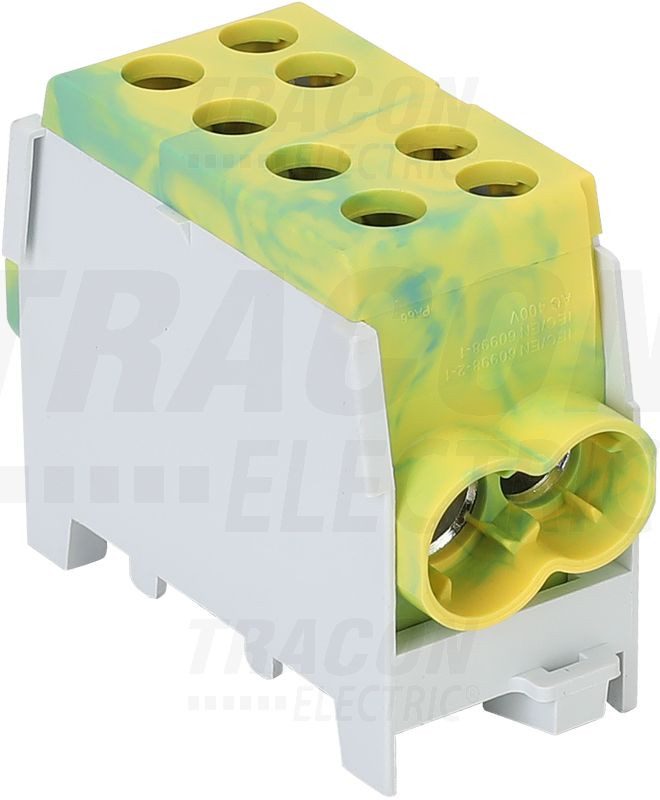 Odcep. vrst. sponka za glavni vod na montaž. tir, zeleno/rumena 6-35mm2, max. 1000VAC, max.125A