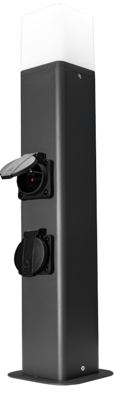 Vrtna stoječa svetilka s SCHUKO vtičnico 230VAC, E27, max.35W, IP54, 0,5m, 2xSCHUKO, 2600W