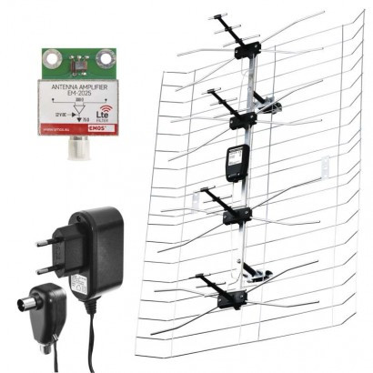 Antena zunanja EM-025, 0–100 km, DVB-T2, DAB, filtr LTE/4G