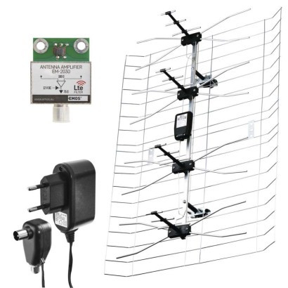 Antena zunanja EM-030, 0–100 km, DVB-T2, DAB, filter LTE/4G