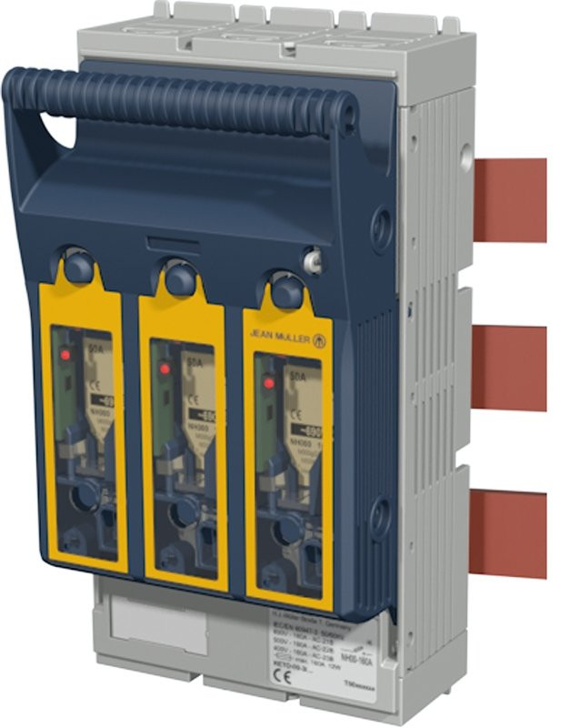 Varovalčno preklopno ločilno stikalo, horiz., za 60mm zbir., AC 690V, DC 440V, 400A, 3P, 2