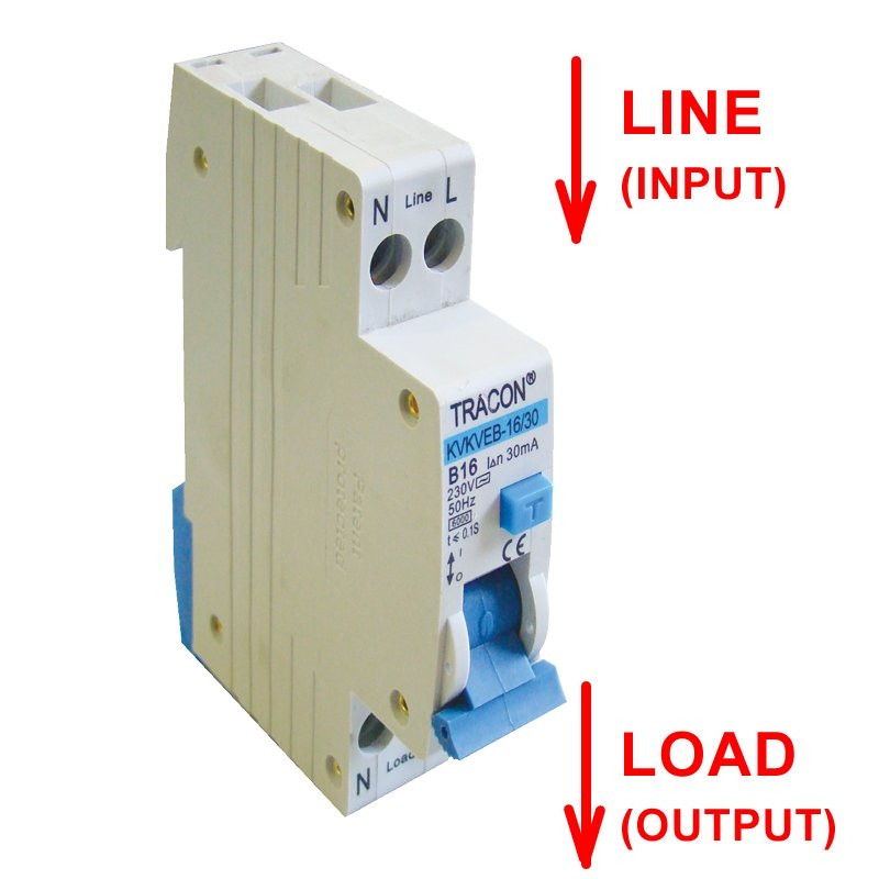 Zaščitno KZS stikalo, 2P, 1 modul, B-32 A, 30mA, 6kA, AC