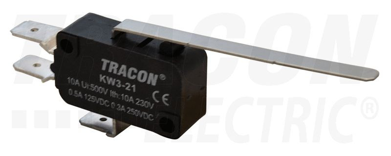 Pozicijsko stikalo, mikro, z vzmetno palico 10(3)A / 250V AC, 52mm, 6,3x0,8 mm, IP00