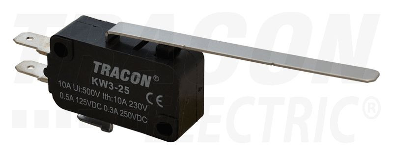 Pozicijsko stikalo, mikro, z vzmetno palico 10(3)A / 250V AC, 52mm, 4,8x0,8 mm, IP00